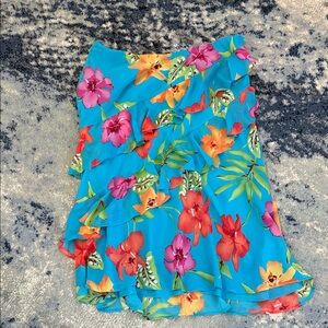 Chaps Tropical Skirt - Blue and Multicolor
